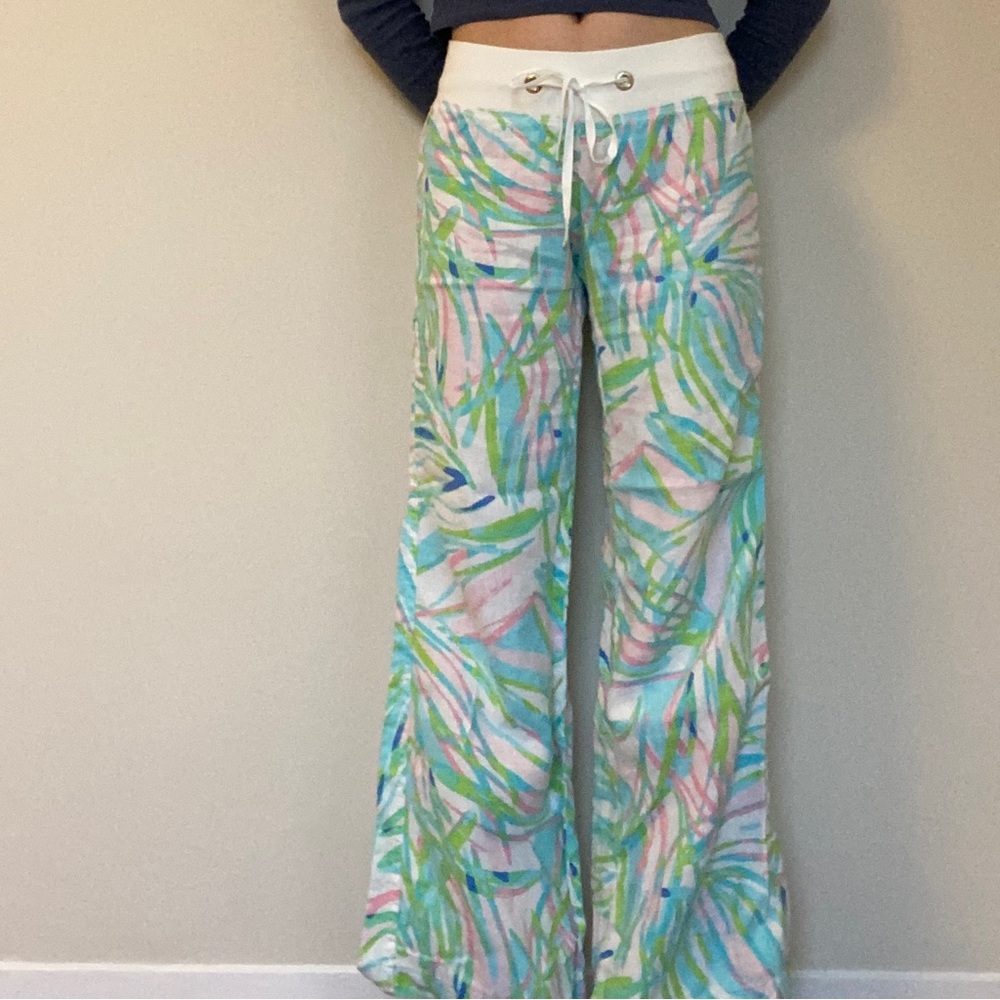 Lilly Pulitzer printed linen the beach pants